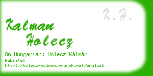kalman holecz business card